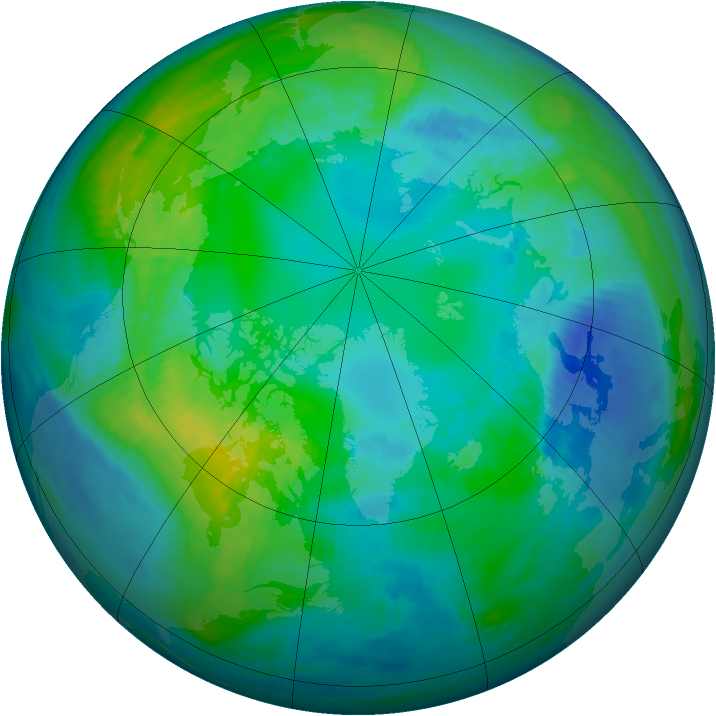 Arctic ozone map for 27 October 1983